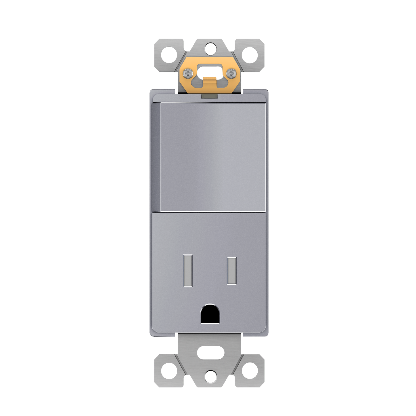 Decorator Switch and 15A Outlet Combination Device, 15A Single-Pole Paddle Light Switch & 15A Tamper Resistant Outlet, Built-in LED Locator
