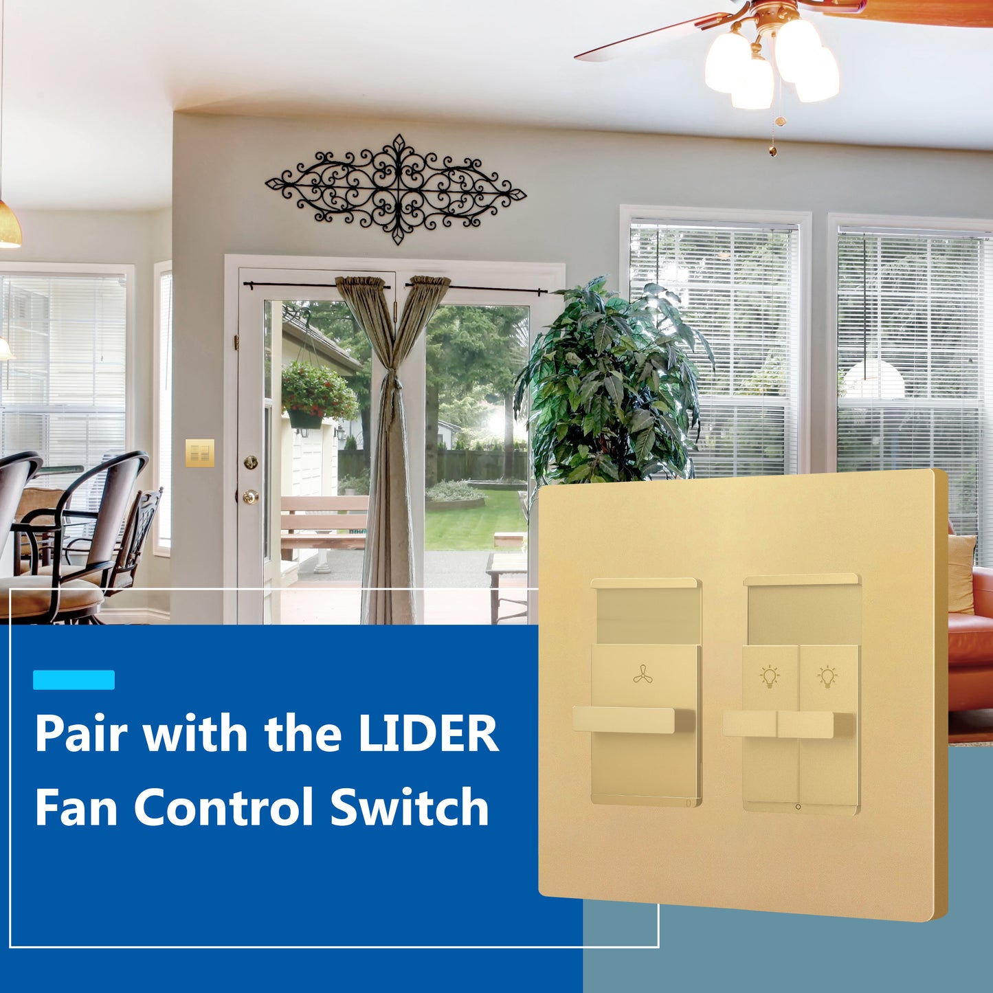 Combination Dual LED Dimmer Light Switch, Single-Pole, No Neutral Required, Wall Plate Included