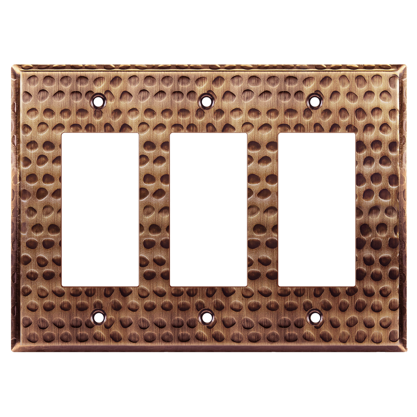 Decorator Switch or Receptacle Metal Wall Plate, Stainless Steel Outlet Cover, Corrosion Resistant, 3-Gang, Mid-Size