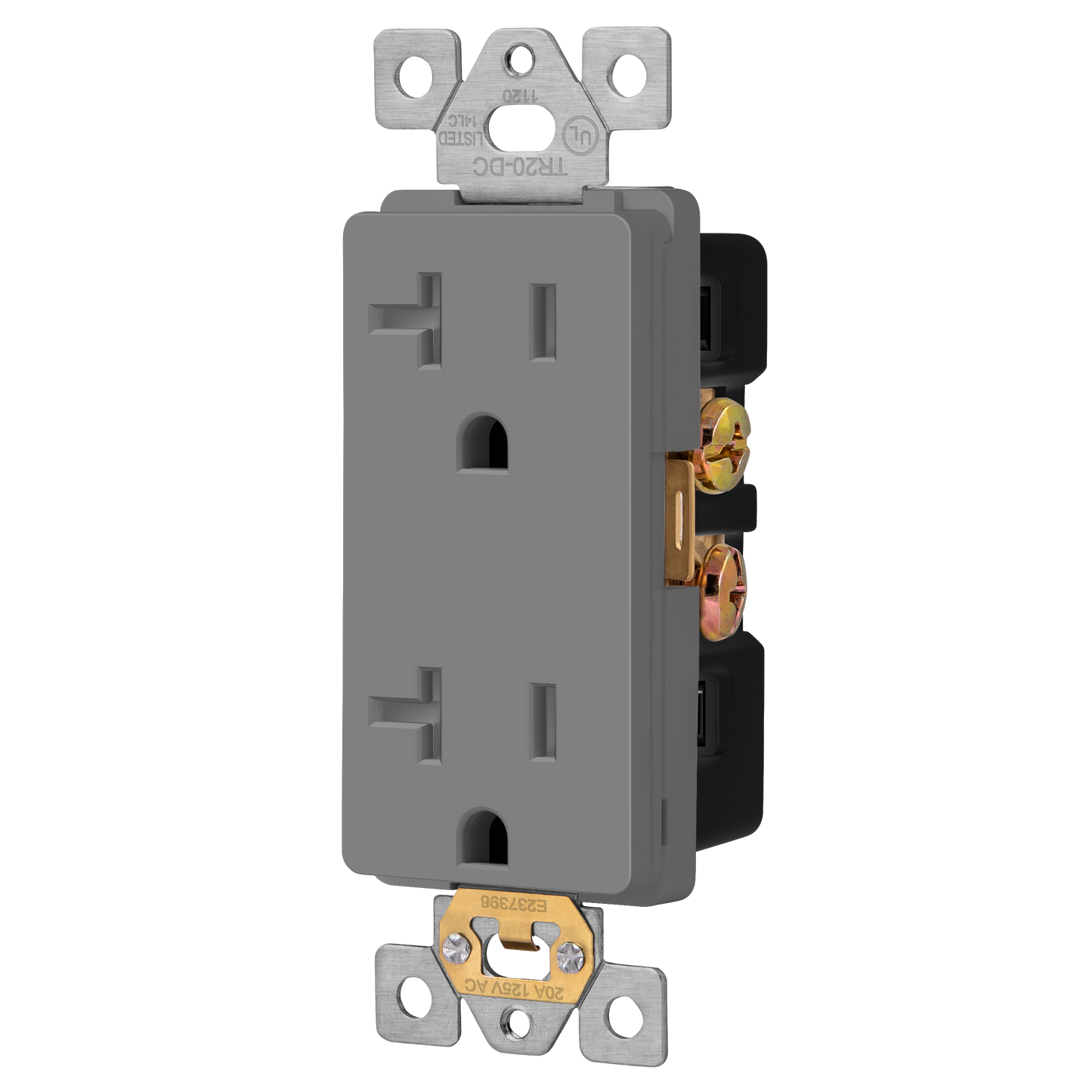 Decorator 20A Tamper-Resistant Outlet with Interchangeable Face Cover, Child Safe Tamper-Resistant Wall Outlet, Self Grounding