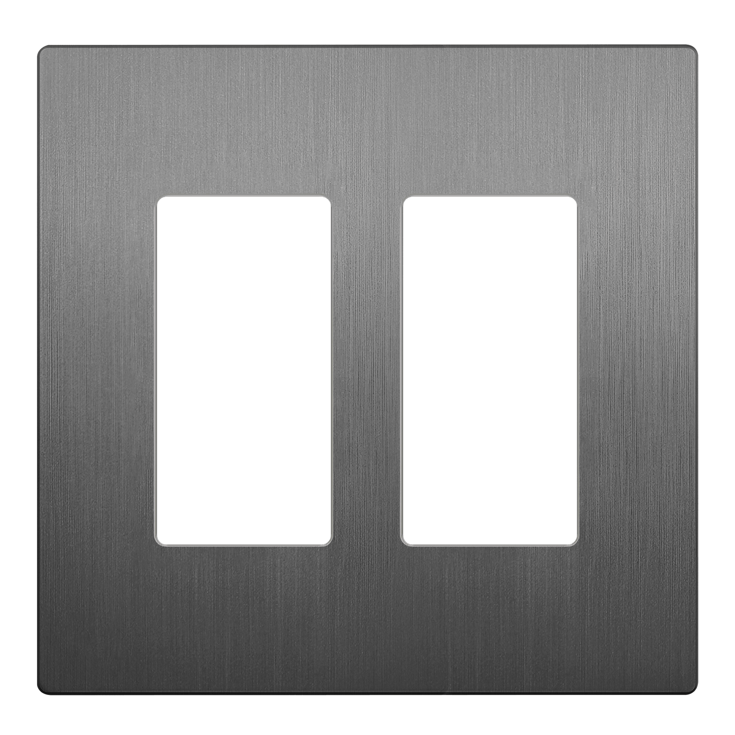 Decorator Screwless Wall Plate, Polycarbonate Thermoplastic/Mirrored Acrylic, Temperature and Impact Resistant, 2-Gang, Mid-Size