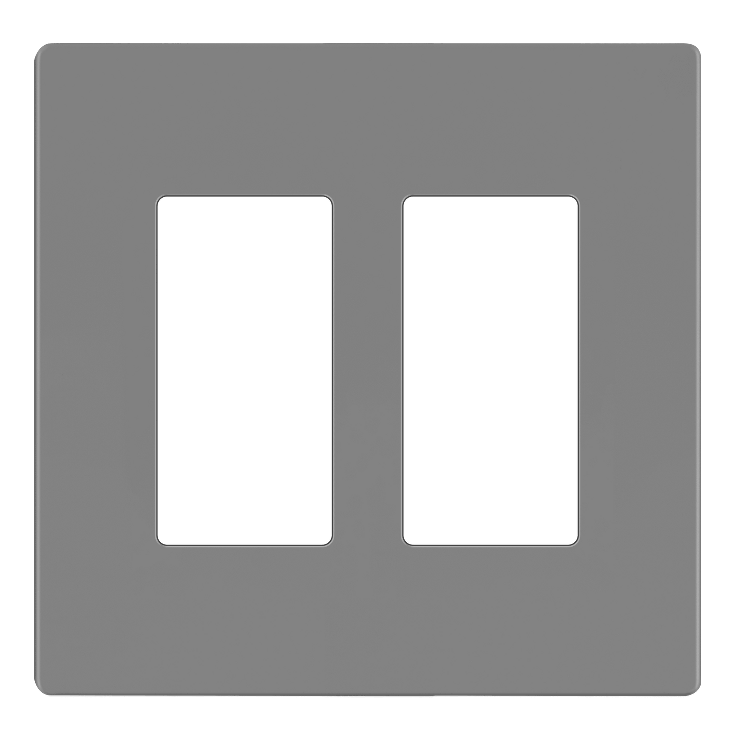 Decorator Screwless Wall Plate, Polycarbonate Thermoplastic/Mirrored Acrylic, Temperature and Impact Resistant, 2-Gang, Mid-Size