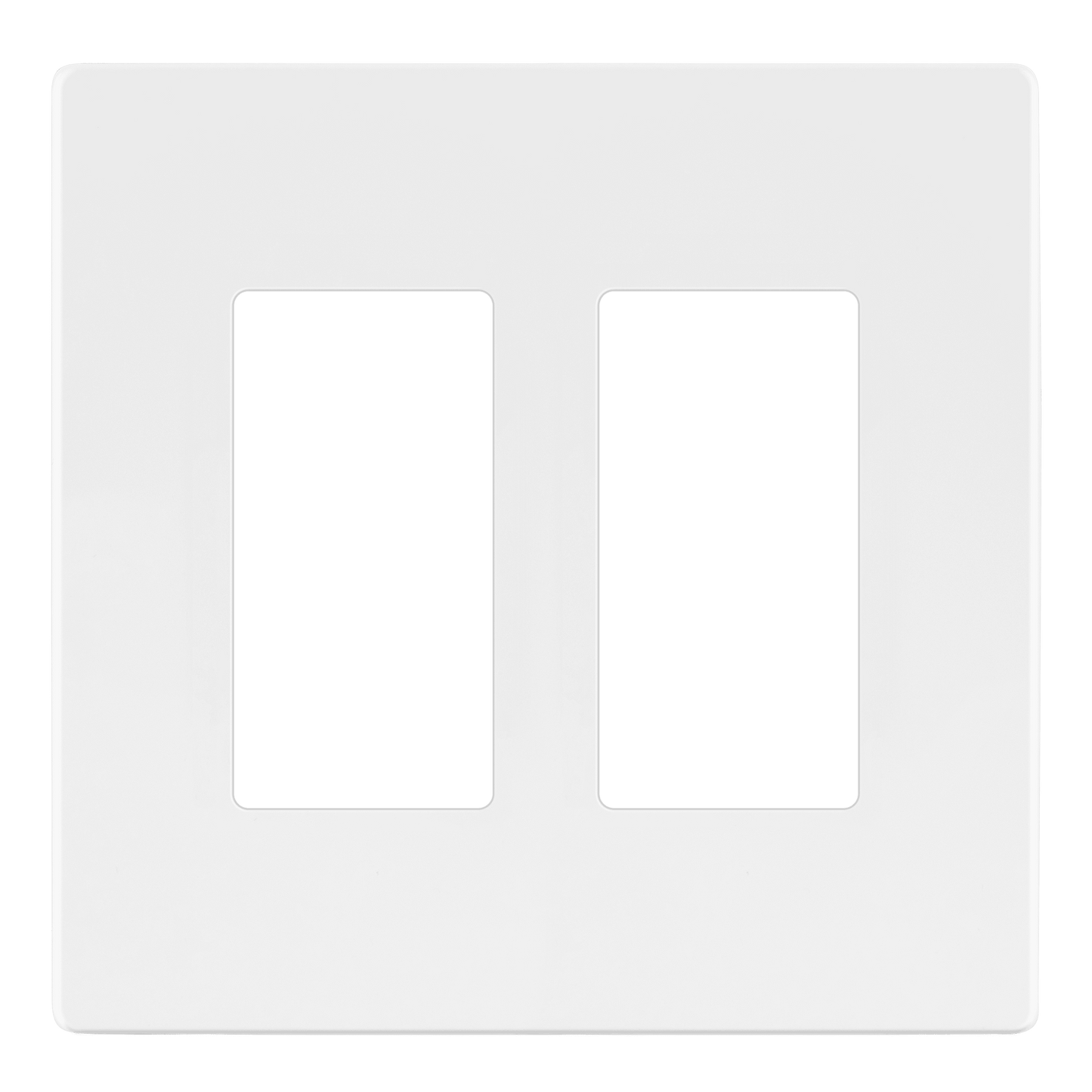 Decorator Screwless Wall Plate, Polycarbonate Thermoplastic/Mirrored Acrylic, Temperature and Impact Resistant, 2-Gang, Mid-Size