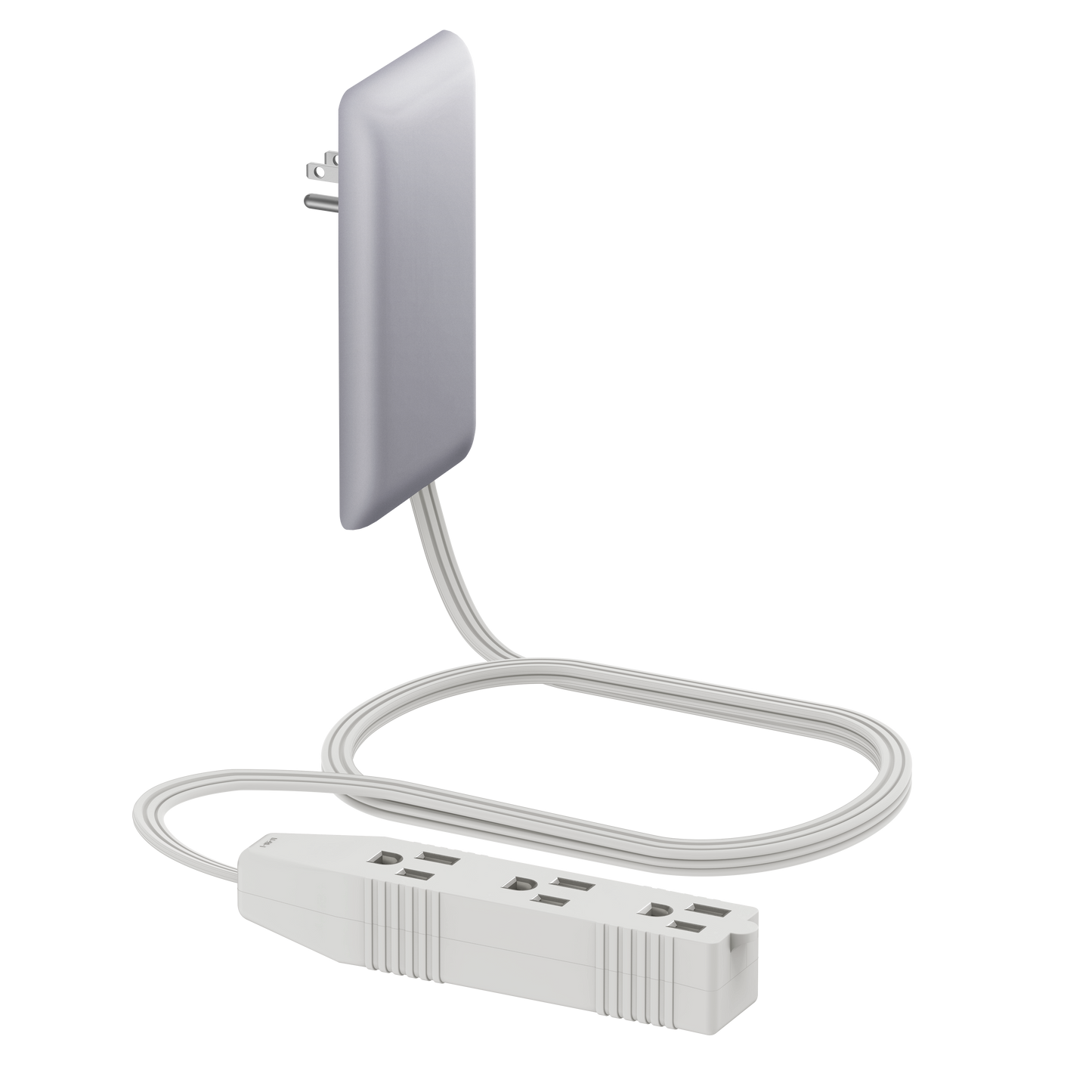 Ultra-Thin Wall Plate Plug Outlet Extender with 3 Receptacles, Flat-Face Plug with Cord Extender and 3-Outlet Power Strip, 3ft Cord