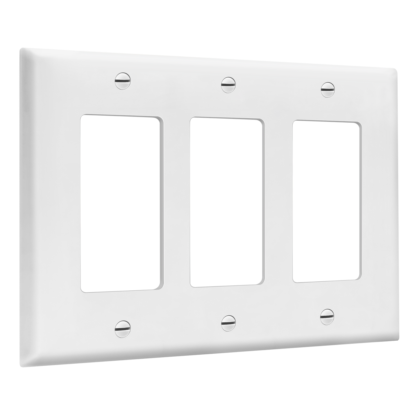 Decorator Wall Plate, Cover Plate for decorator switch or outlet, Polycarbonate Thermoplastic Wall Plate, 3-Gang, Mid-Size