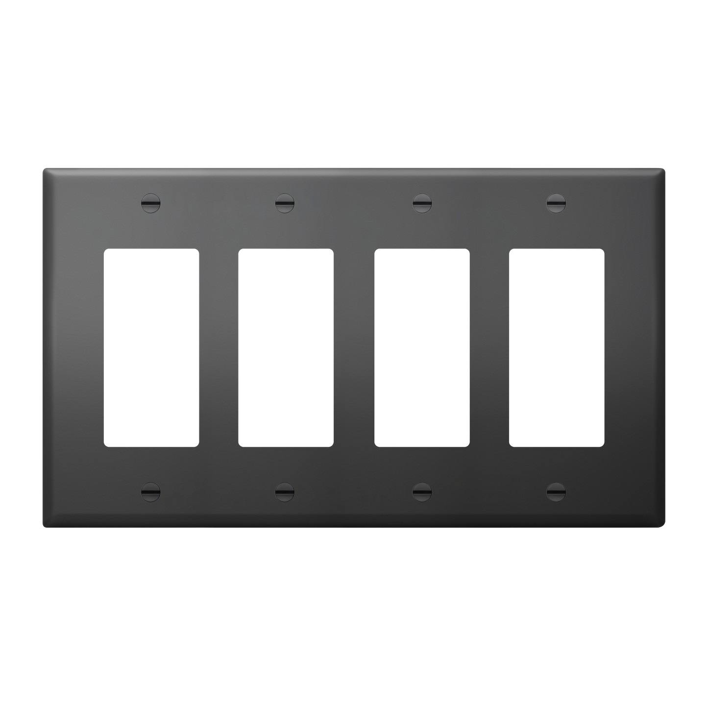 Decorator Wall Plate, Cover Plate for decorator switch or outlet, Polycarbonate Thermoplastic Wall Plate, 4-Gang, Mid-Size