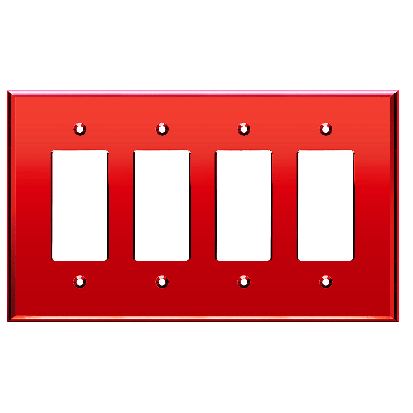 Oversized Acrylic Mirrored Decorator Wall Plate, Reflective Cover Plate for decorator switch or outlet, Plexiglass Wall Plate, 4-Gang