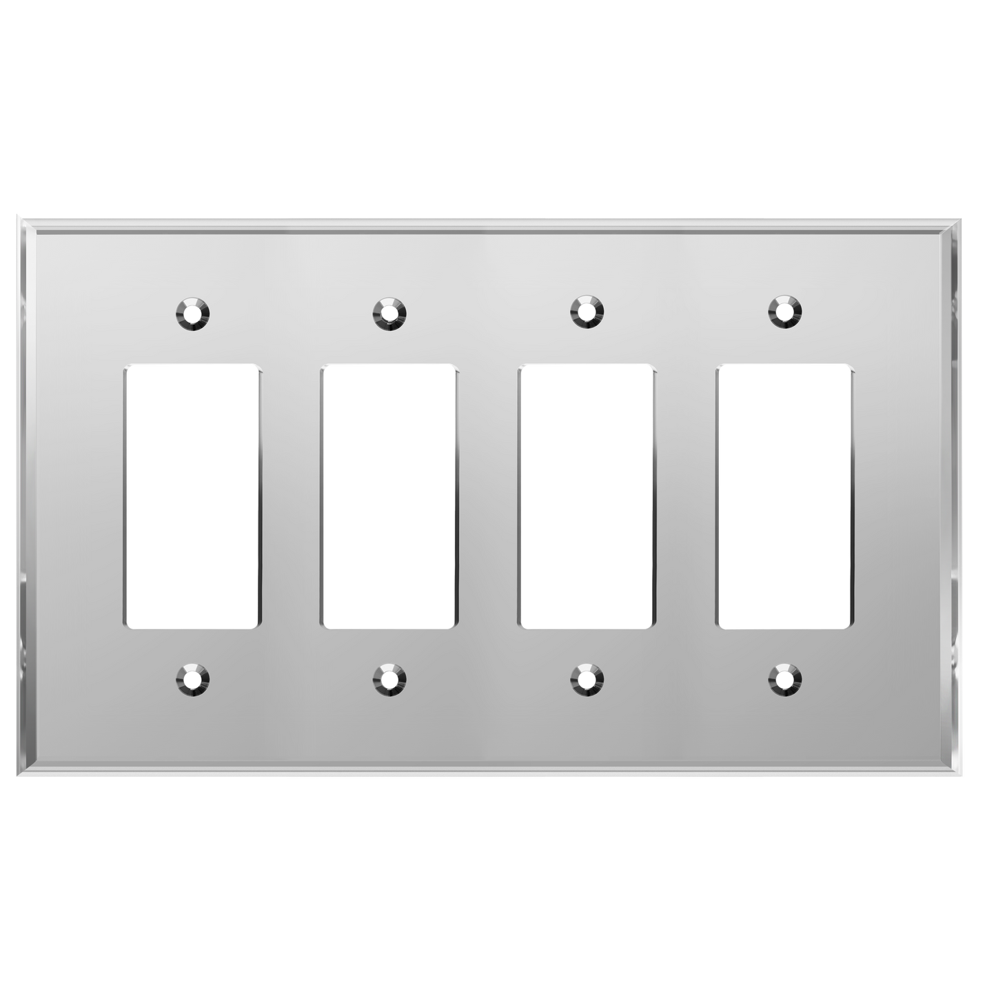 Oversized Acrylic Mirrored Decorator Wall Plate, Reflective Cover Plate for decorator switch or outlet, Plexiglass Wall Plate, 4-Gang