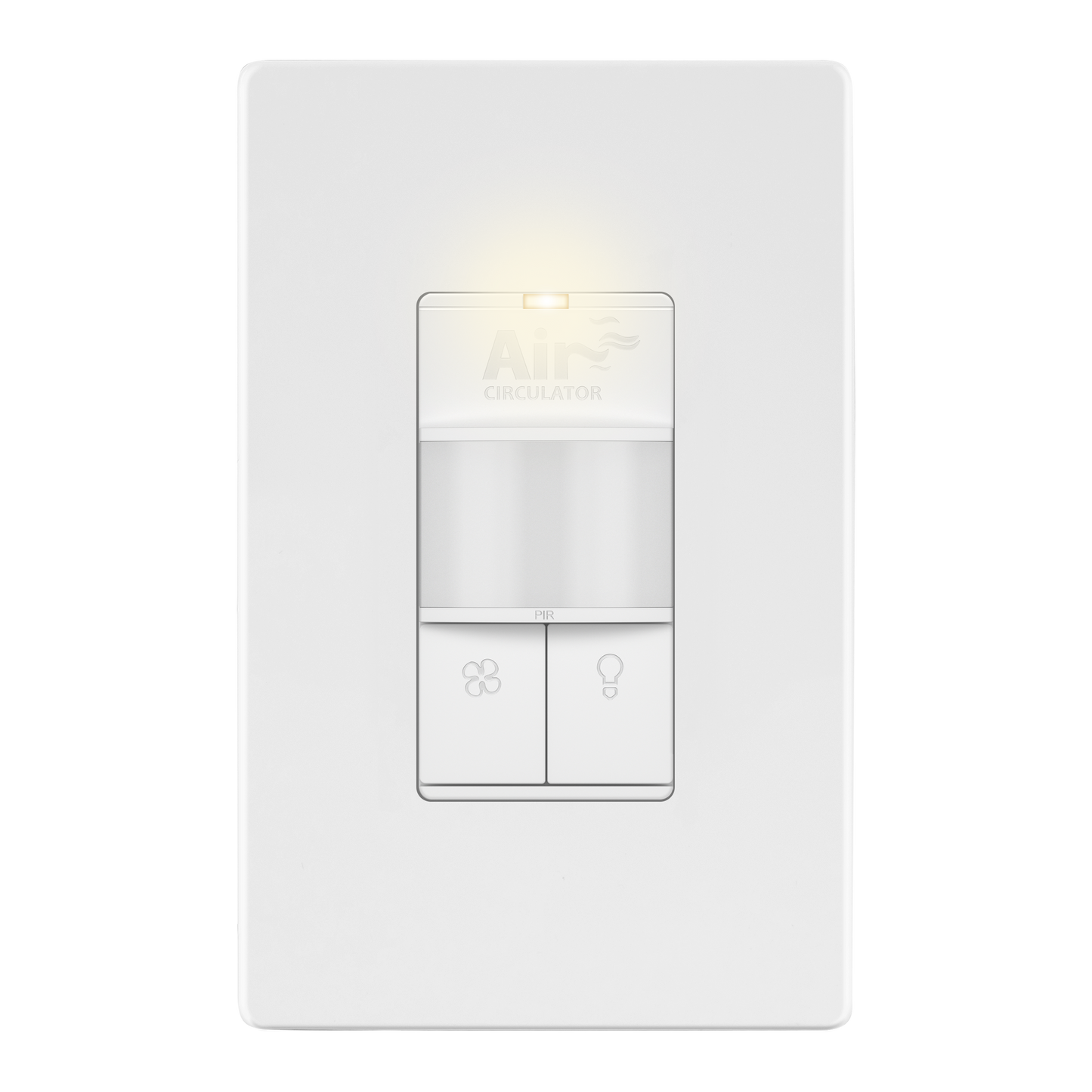 Dual Technology Fresh Air Circulator Timer and PIR Motion Sensor Light Switch, Wall Plate Included, Ground Only, No Neutral Wire Required, Single-Pole