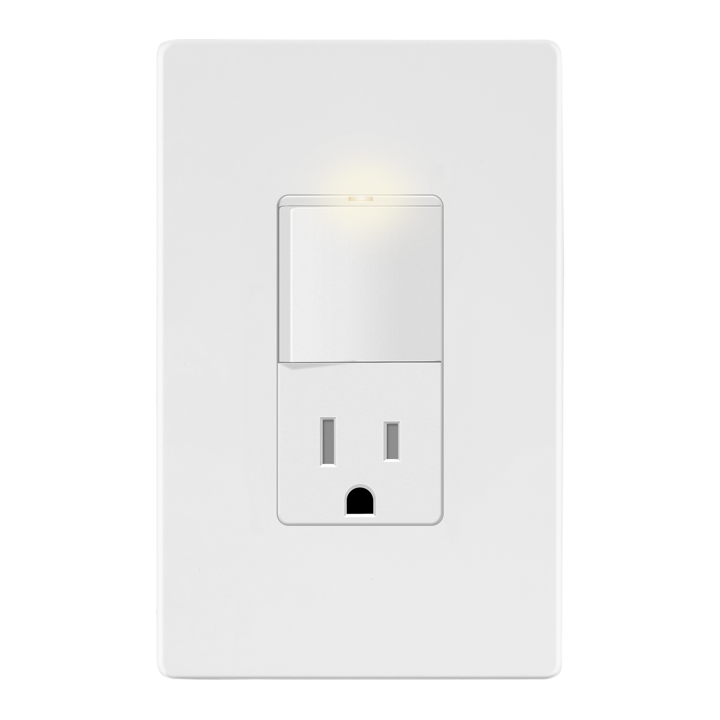 Decorator Switch and 15A Outlet Combination Device, 15A Single-Pole Paddle Light Switch & 15A Tamper Resistant Outlet, Built-in LED Locator