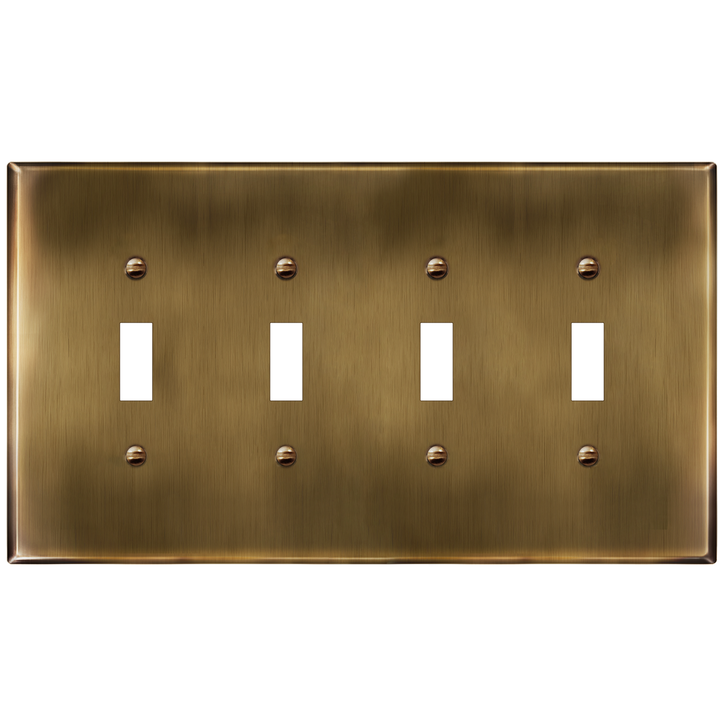 Toggle Light Switch Metal Wall Plate, Stainless Steel Switch Cover, Corrosion Resistant, 4-Gang, Mid-Size