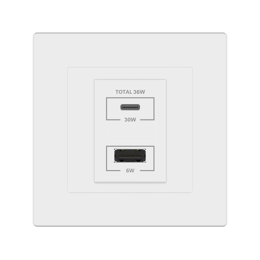 USB-Steckdose mit USB-A & USB-C (PD 36W)