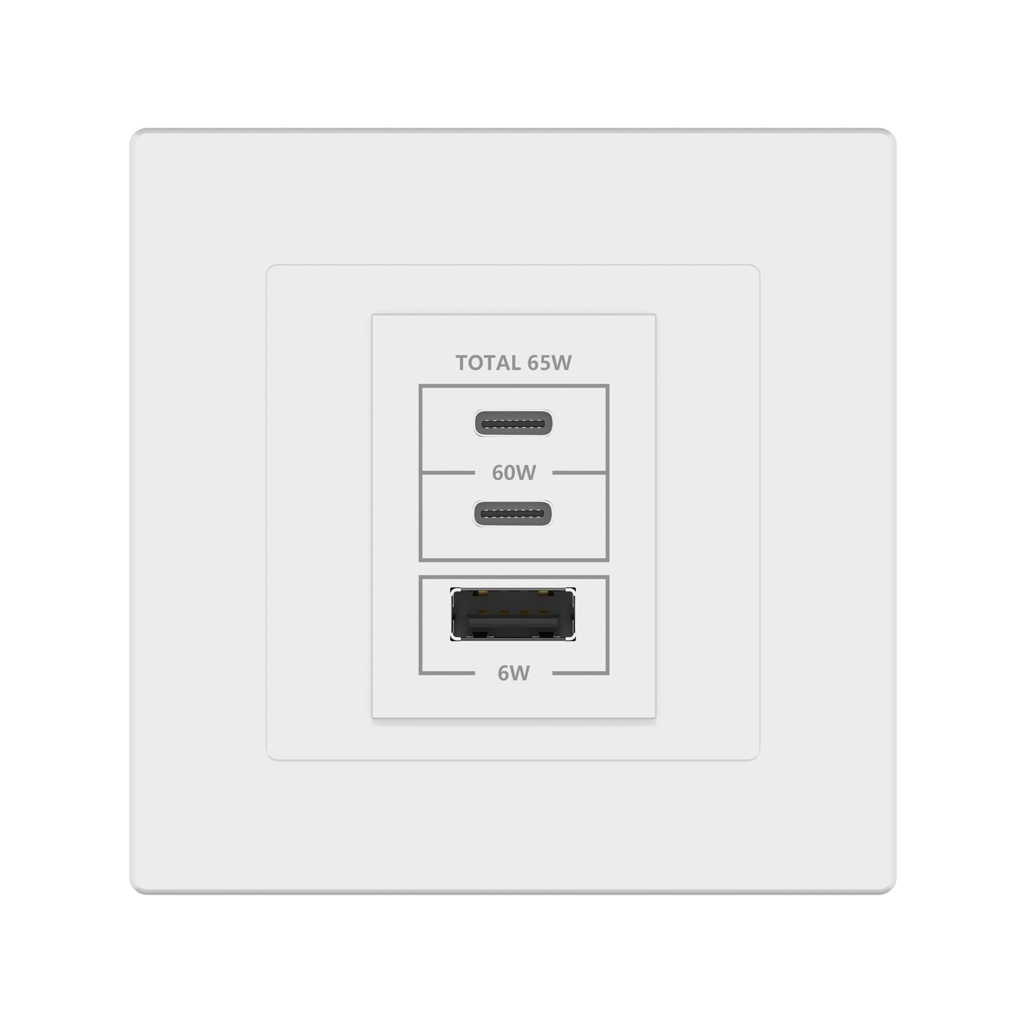 USB-Steckdose mit 2x USB-C & 1x USB-A (PD 65W)