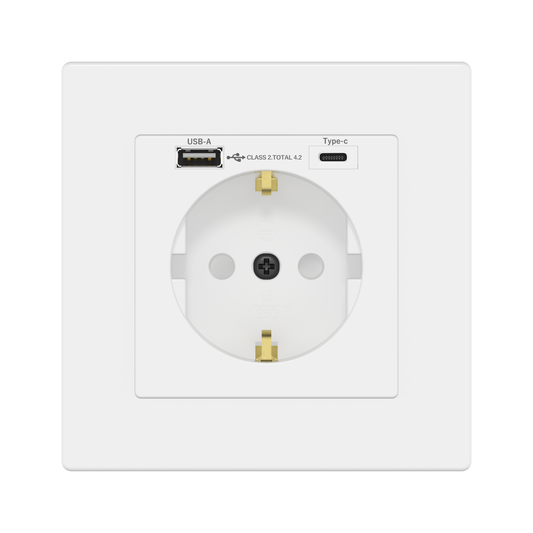 USB-Steckdose mit USB-A & USB-C (4.2A)