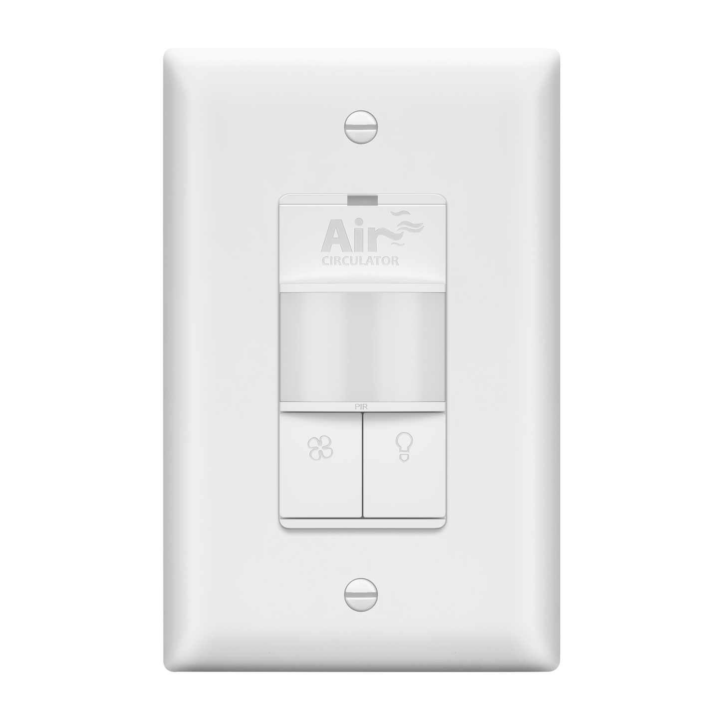 Dual Technology Fresh Air Circulator Timer and PIR Motion Sensor Light Switch, Wall Plate Included, Ground Only, No Neutral Wire Required, Single-Pole