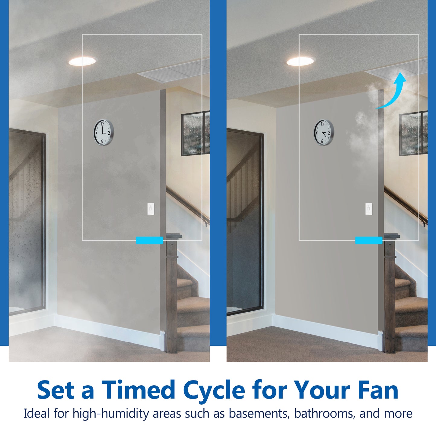 Dual Technology Fresh Air Circulator Timer and PIR Motion Sensor Light Switch, Wall Plate Included, Ground Only, No Neutral Wire Required, Single-Pole
