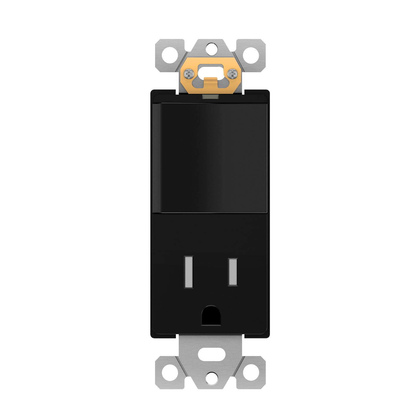 Decorator Switch and 15A Outlet Combination Device, 15A Single-Pole Paddle Light Switch & 15A Tamper Resistant Outlet, Built-in LED Locator