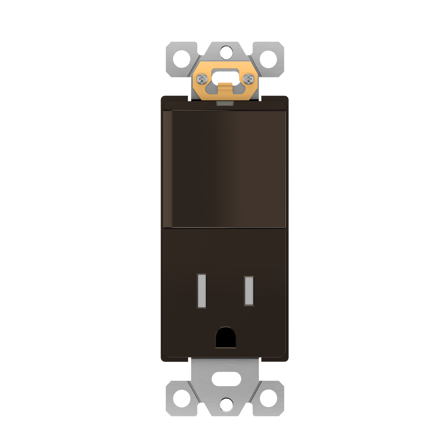 Decorator Switch and 15A Outlet Combination Device, 15A Single-Pole Paddle Light Switch & 15A Tamper Resistant Outlet, Built-in LED Locator