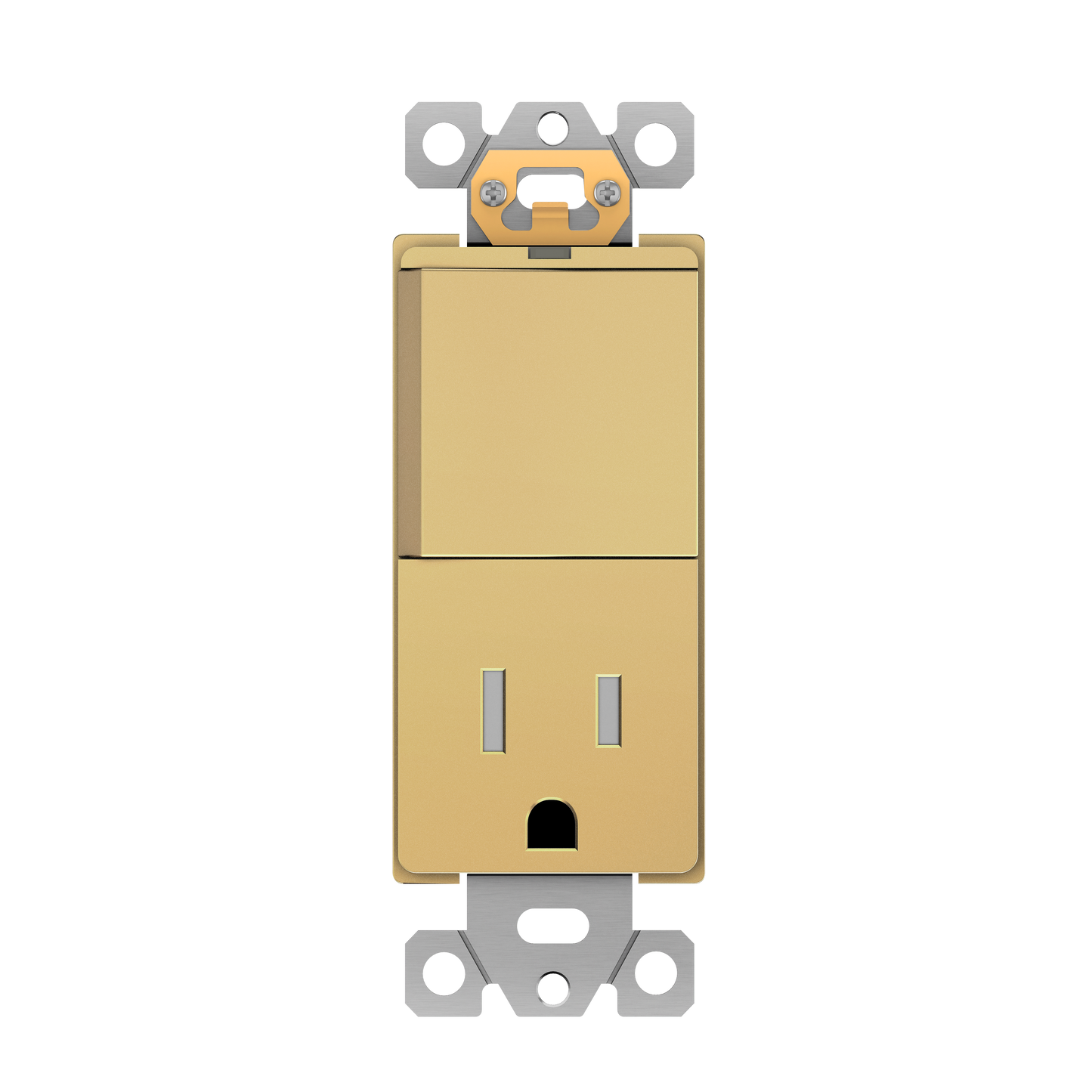 Decorator Switch and 15A Outlet Combination Device, 15A Single-Pole Paddle Light Switch & 15A Tamper Resistant Outlet, Built-in LED Locator