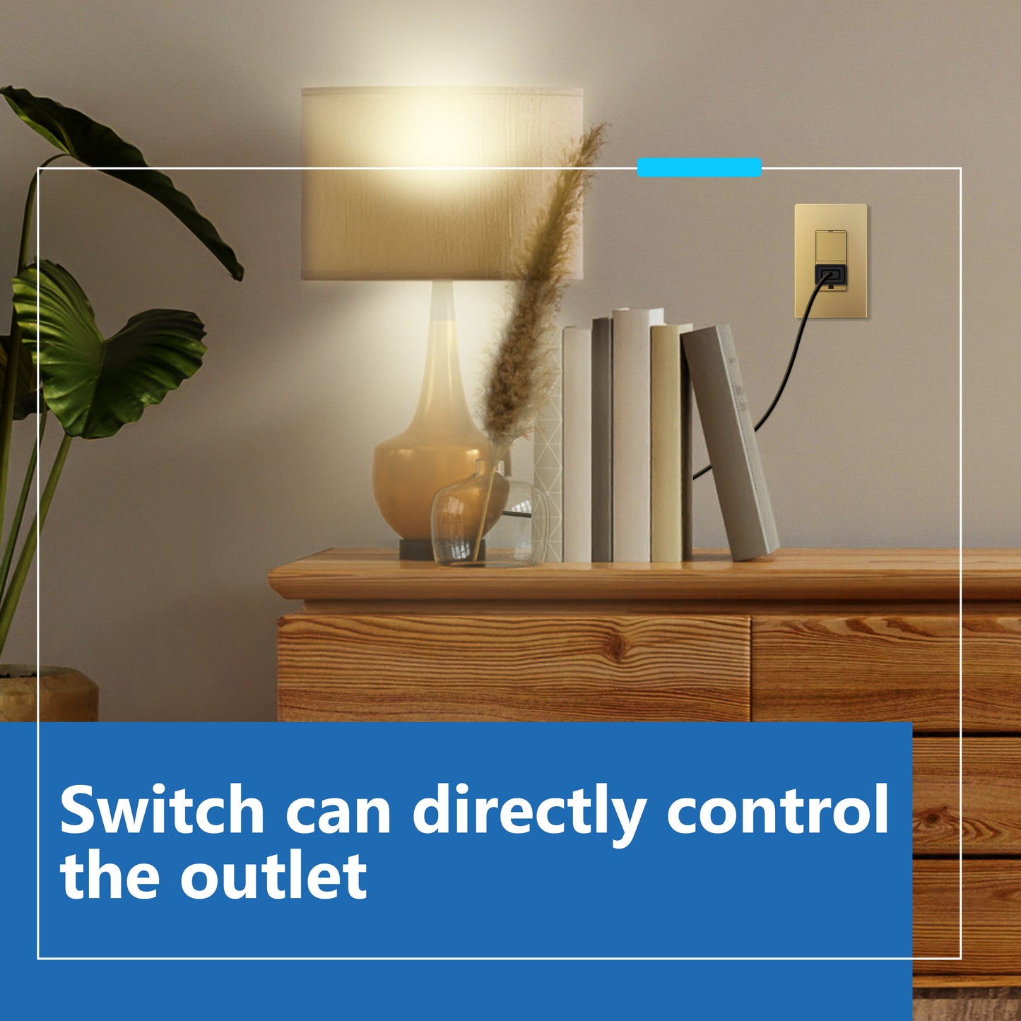 Decorator Switch and 15A Outlet Combination Device, 15A Single-Pole Paddle Light Switch & 15A Tamper Resistant Outlet, Built-in LED Locator