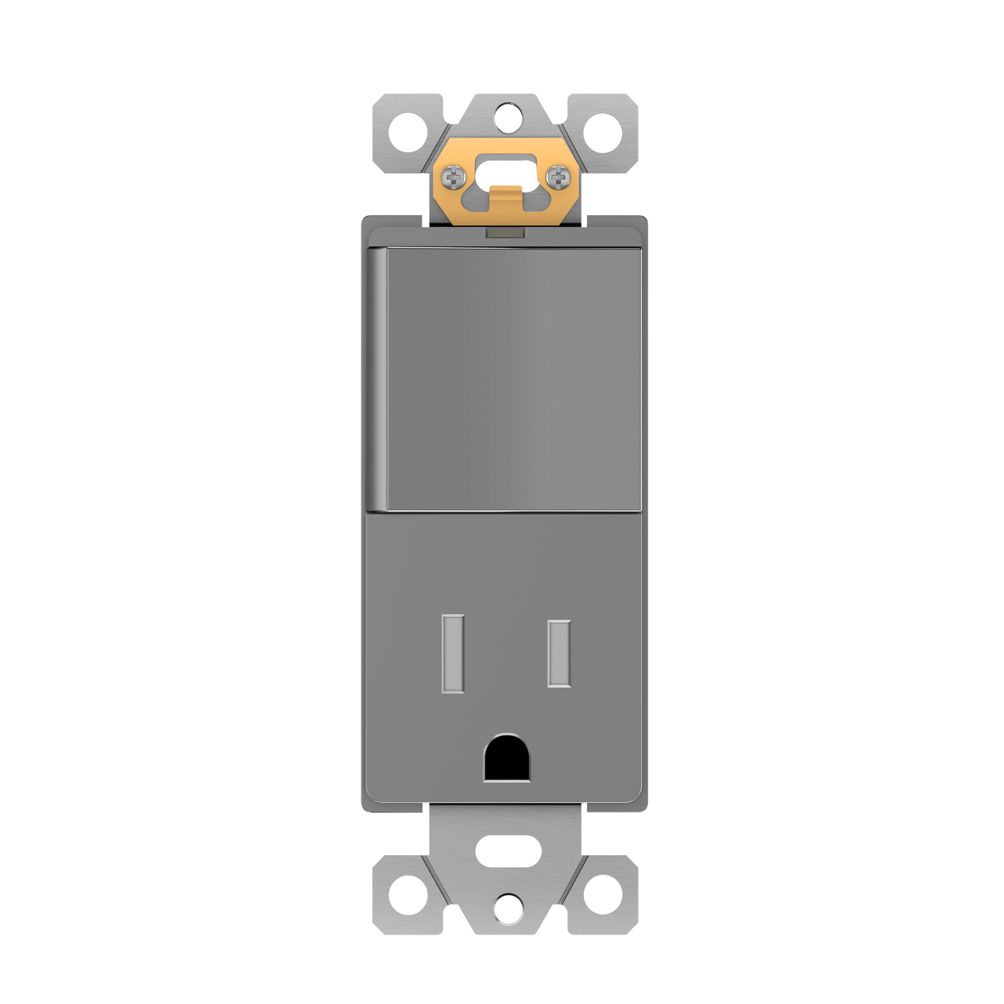 Decorator Switch and 15A Outlet Combination Device, 15A Single-Pole Paddle Light Switch & 15A Tamper Resistant Outlet, Built-in LED Locator