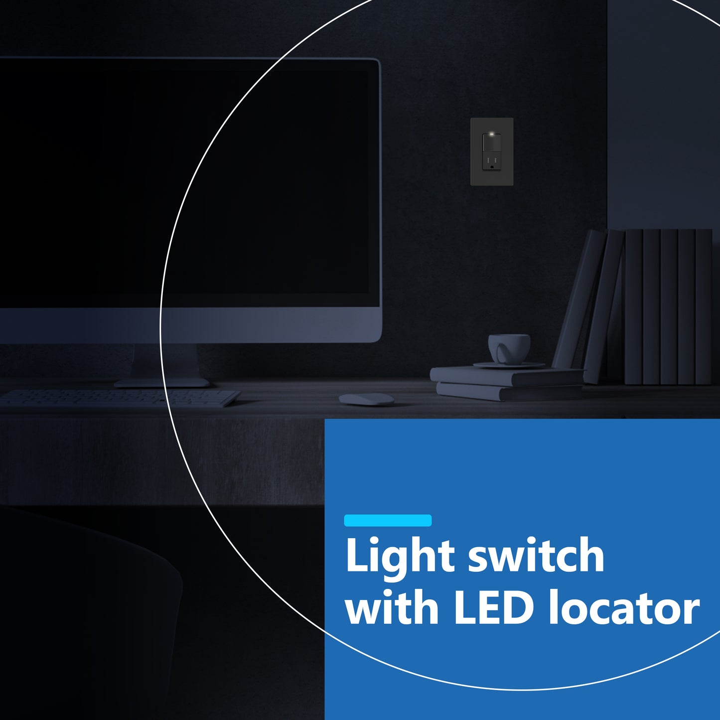 Decorator Switch and 15A Outlet Combination Device, 15A Single-Pole Paddle Light Switch & 15A Tamper Resistant Outlet, Built-in LED Locator