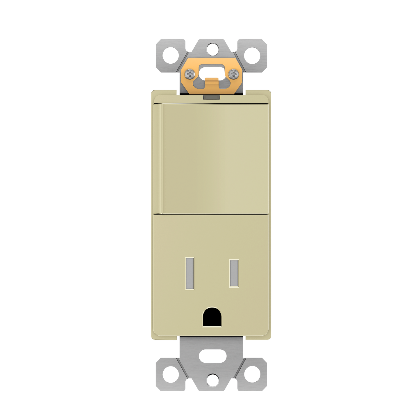Decorator Switch and 15A Outlet Combination Device, 15A Single-Pole Paddle Light Switch & 15A Tamper Resistant Outlet, Built-in LED Locator