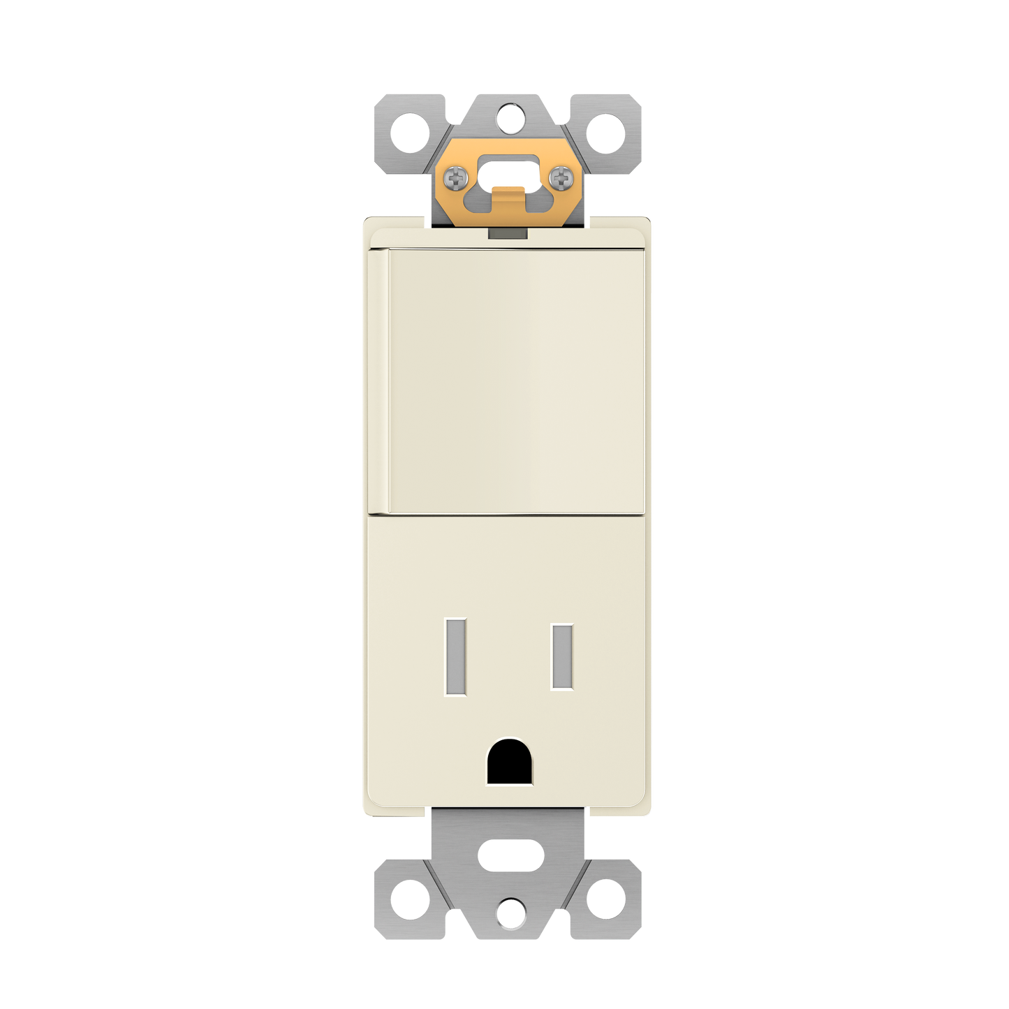 Decorator Switch and 15A Outlet Combination Device, 15A Single-Pole Paddle Light Switch & 15A Tamper Resistant Outlet, Built-in LED Locator