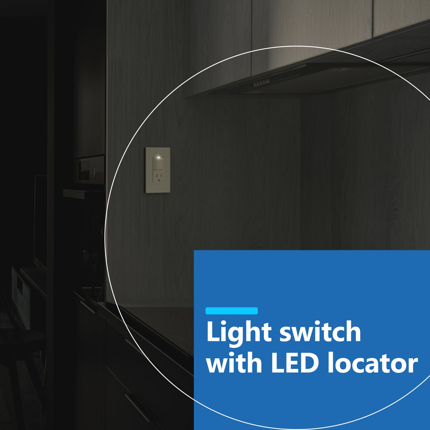 Decorator Switch and 15A Outlet Combination Device, 15A Single-Pole Paddle Light Switch & 15A Tamper Resistant Outlet, Built-in LED Locator