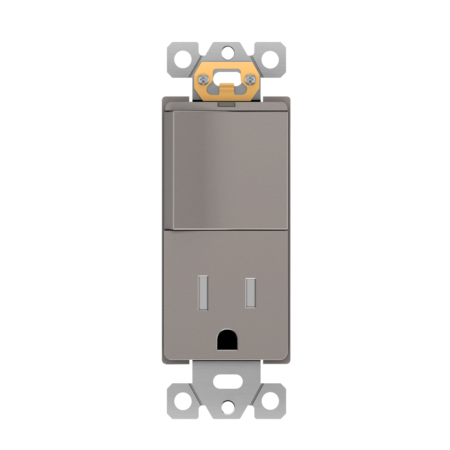 Decorator Switch and 15A Outlet Combination Device, 15A Single-Pole Paddle Light Switch & 15A Tamper Resistant Outlet, Built-in LED Locator