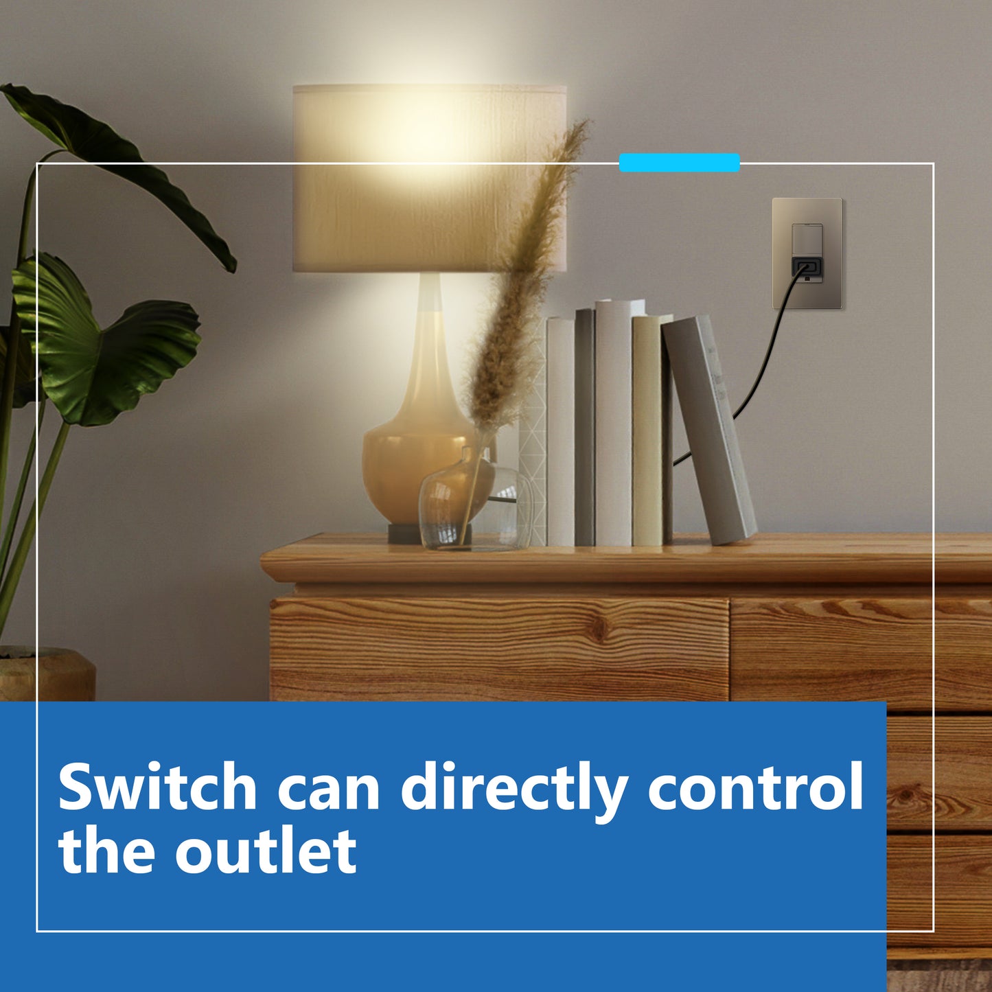 Decorator Switch and 15A Outlet Combination Device, 15A Single-Pole Paddle Light Switch & 15A Tamper Resistant Outlet, Built-in LED Locator