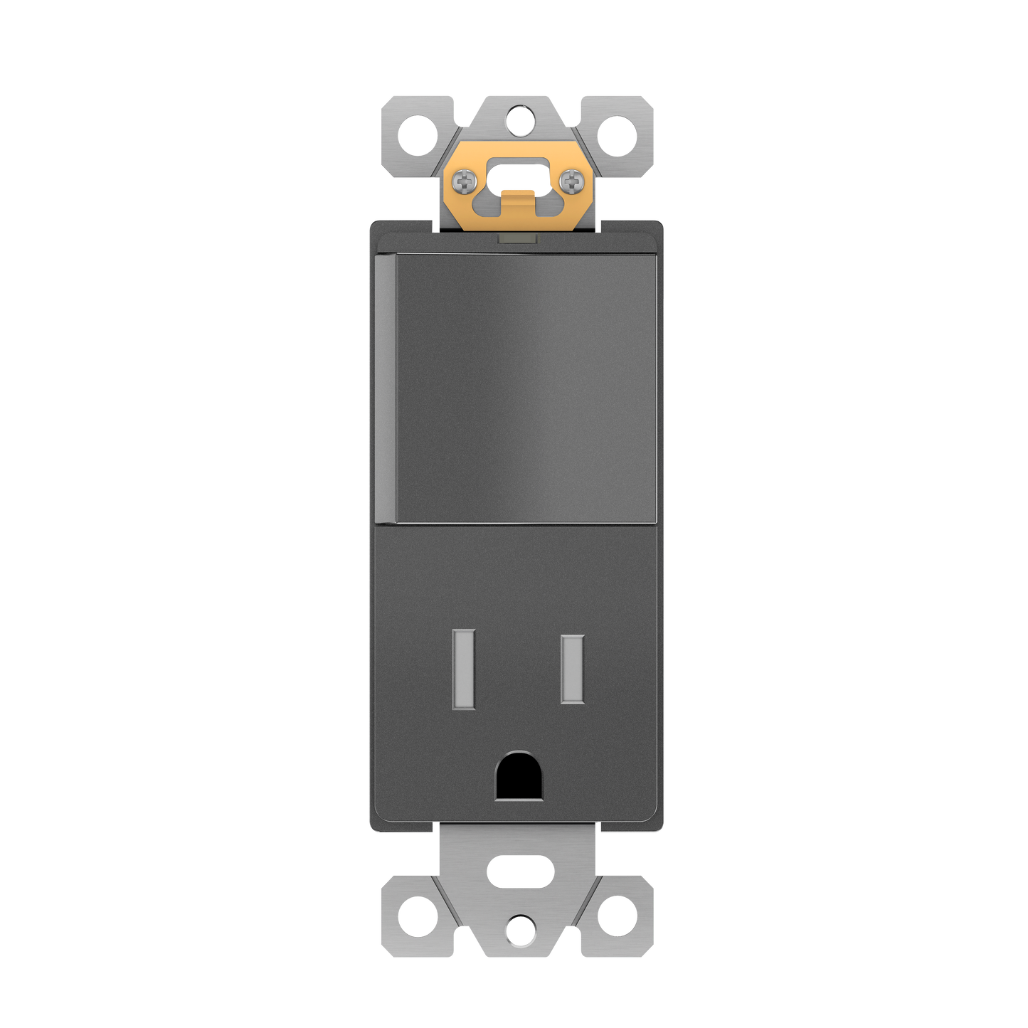 Decorator Switch and 15A Outlet Combination Device, 15A Single-Pole Paddle Light Switch & 15A Tamper Resistant Outlet, Built-in LED Locator