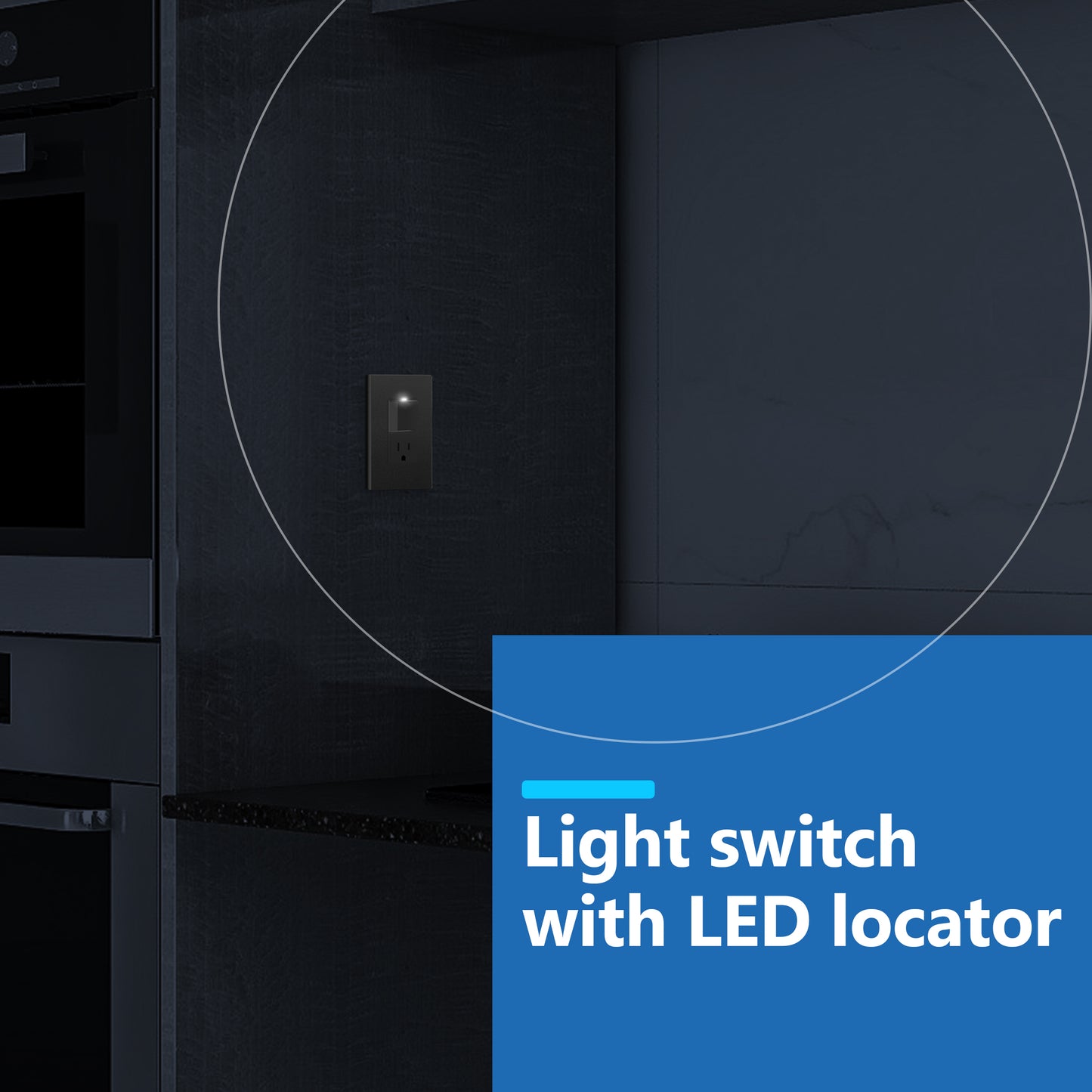 Decorator Switch and 15A Outlet Combination Device, 15A Single-Pole Paddle Light Switch & 15A Tamper Resistant Outlet, Built-in LED Locator