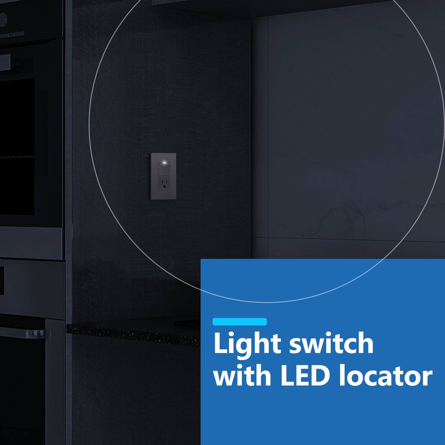 Decorator Switch and 15A Outlet Combination Device, 15A Single-Pole Paddle Light Switch & 15A Tamper Resistant Outlet, Built-in LED Locator