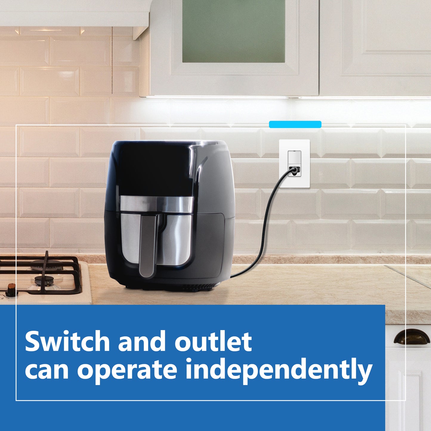 Decorator Switch and 15A Outlet Combination Device, 15A Single-Pole Paddle Light Switch & 15A Tamper Resistant Outlet, Built-in LED Locator