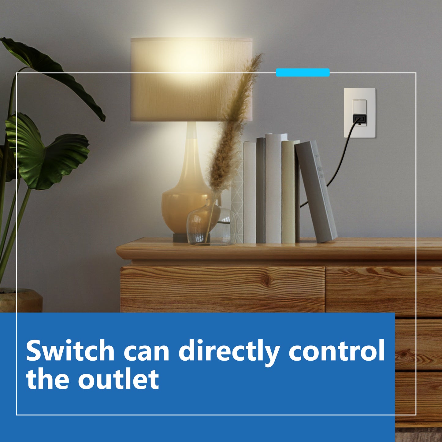 Decorator Switch and 15A Outlet Combination Device, 15A Single-Pole Paddle Light Switch & 15A Tamper Resistant Outlet, Built-in LED Locator