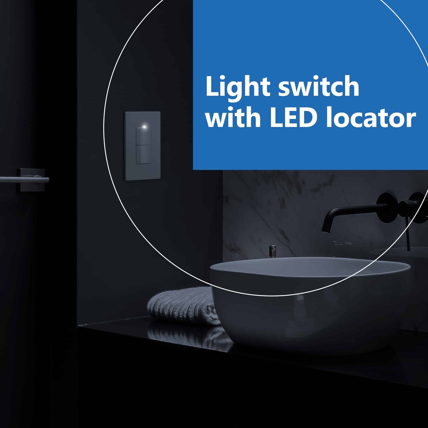 Decorator Combination 15A Double Rocker Light Switch, Single-Pole, Built-in LED Locator