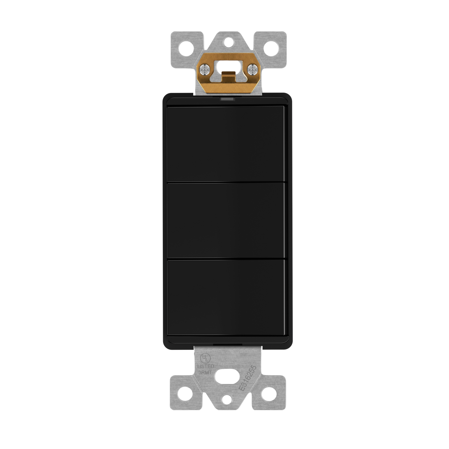 Decorator Combination 15A Triple Rocker Light Switch, Single-Pole, Built-in LED Locator