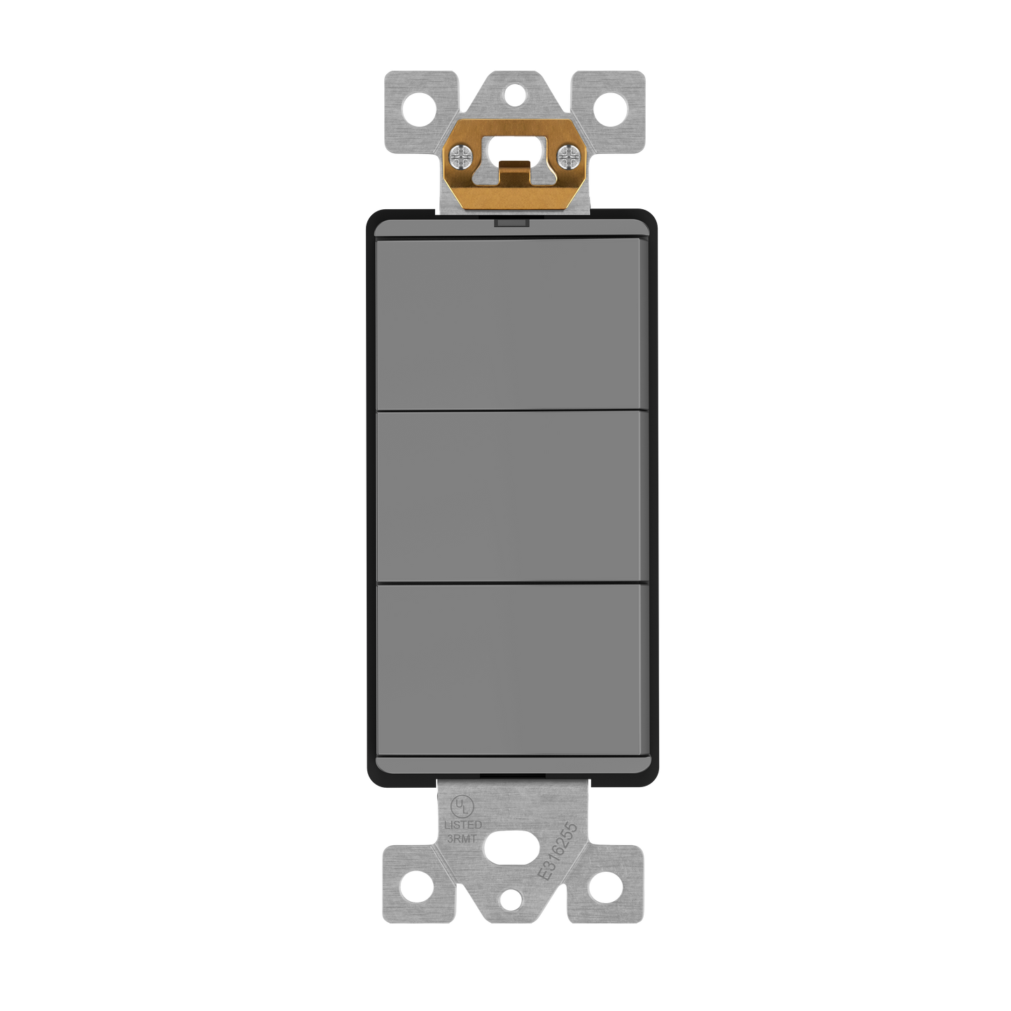 Decorator Combination 15A Triple Rocker Light Switch, Single-Pole, Built-in LED Locator