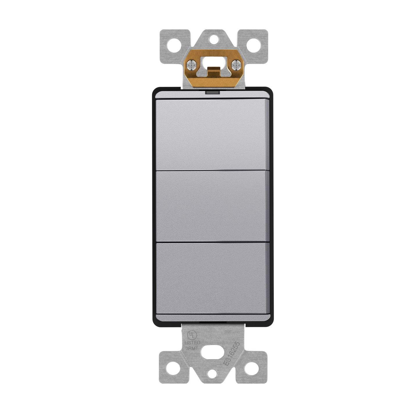 Decorator Combination 15A Triple Rocker Light Switch, Single-Pole, Built-in LED Locator