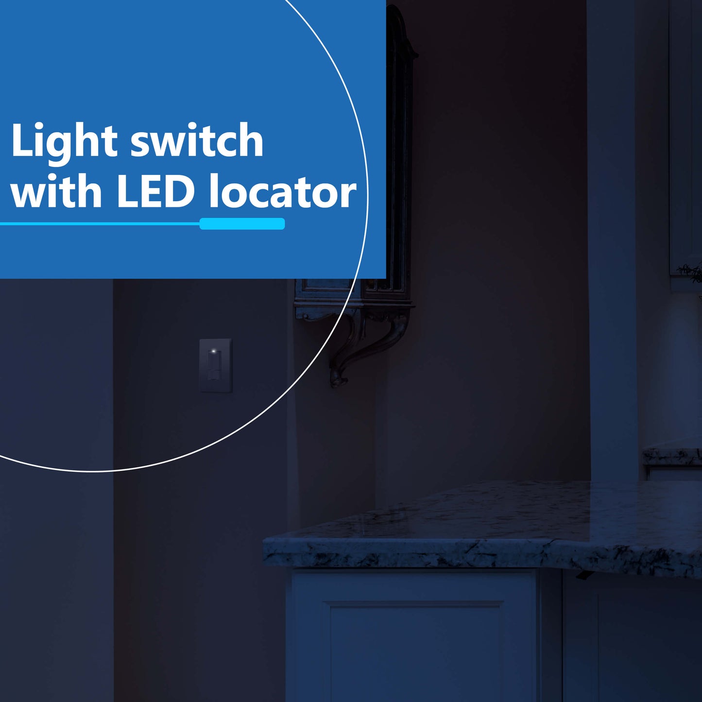 Decorator Combination 15A Triple Rocker Light Switch, Single-Pole, Built-in LED Locator