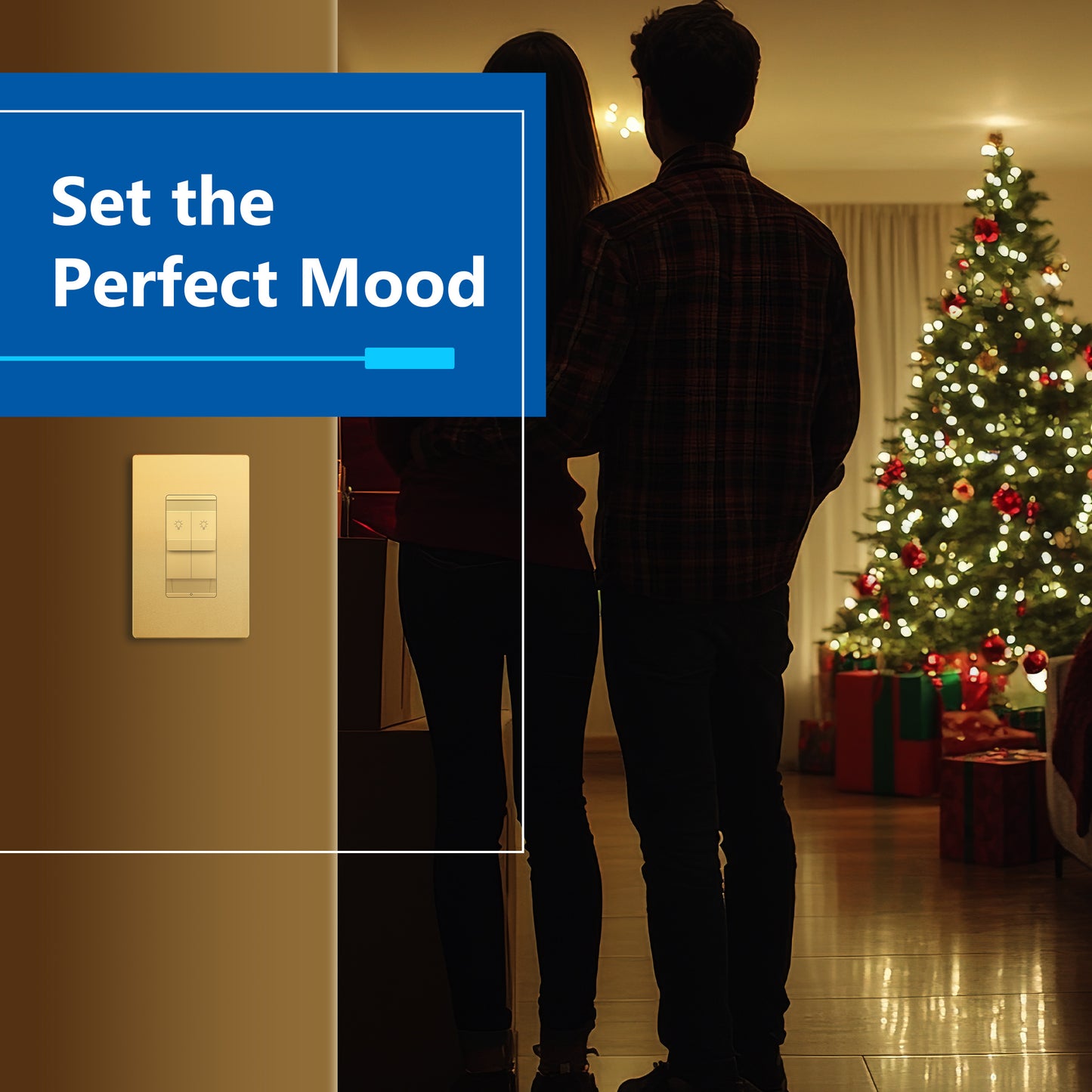 Combination Dual LED Dimmer Light Switch, Single-Pole, No Neutral Required, Wall Plate Included