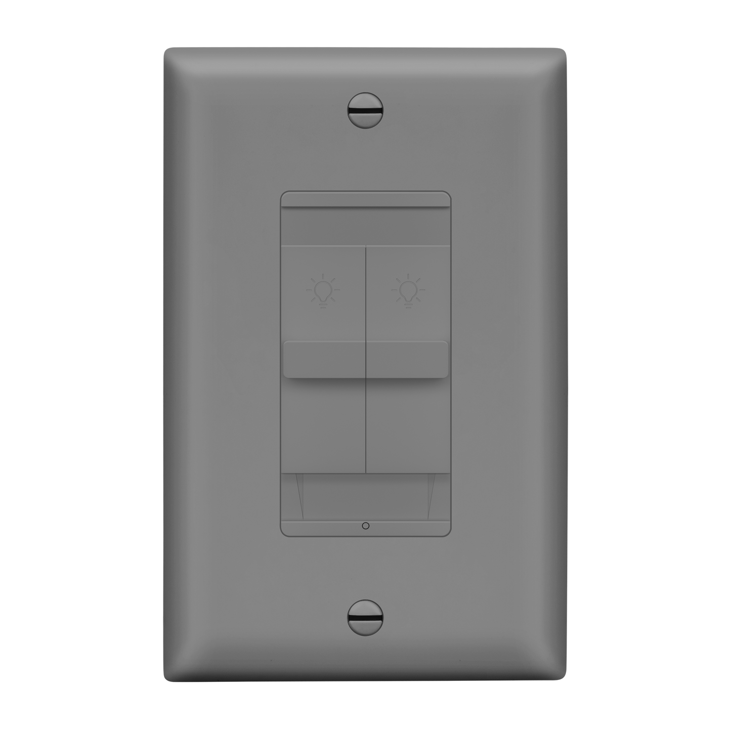 Combination Dual LED Dimmer Light Switch, Single-Pole, No Neutral Required, Wall Plate Included