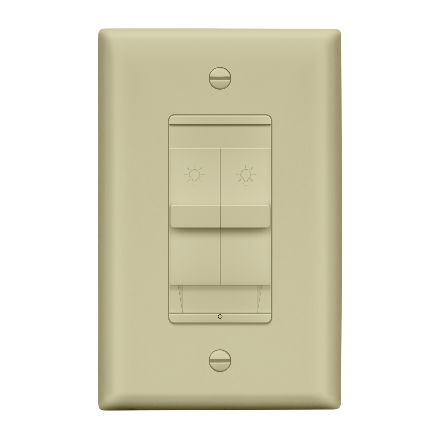 Combination Dual LED Dimmer Light Switch, Single-Pole, No Neutral Required, Wall Plate Included