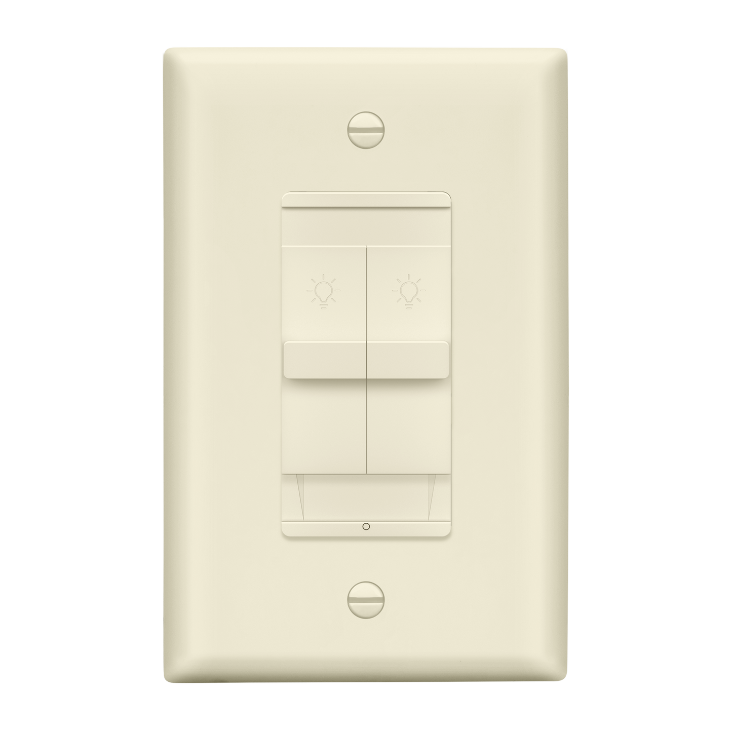 Combination Dual LED Dimmer Light Switch, Single-Pole, No Neutral Required, Wall Plate Included