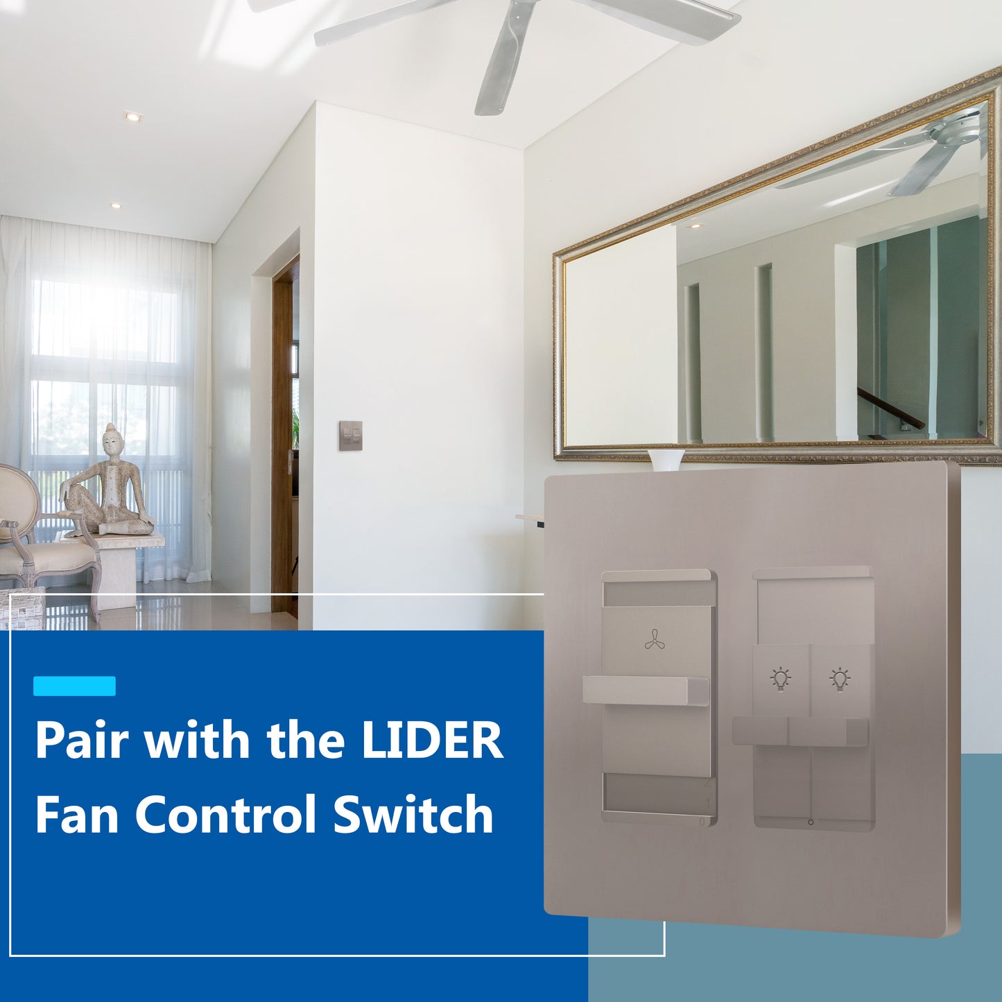 Combination Dual LED Dimmer Light Switch, Single-Pole, No Neutral Required, Wall Plate Included