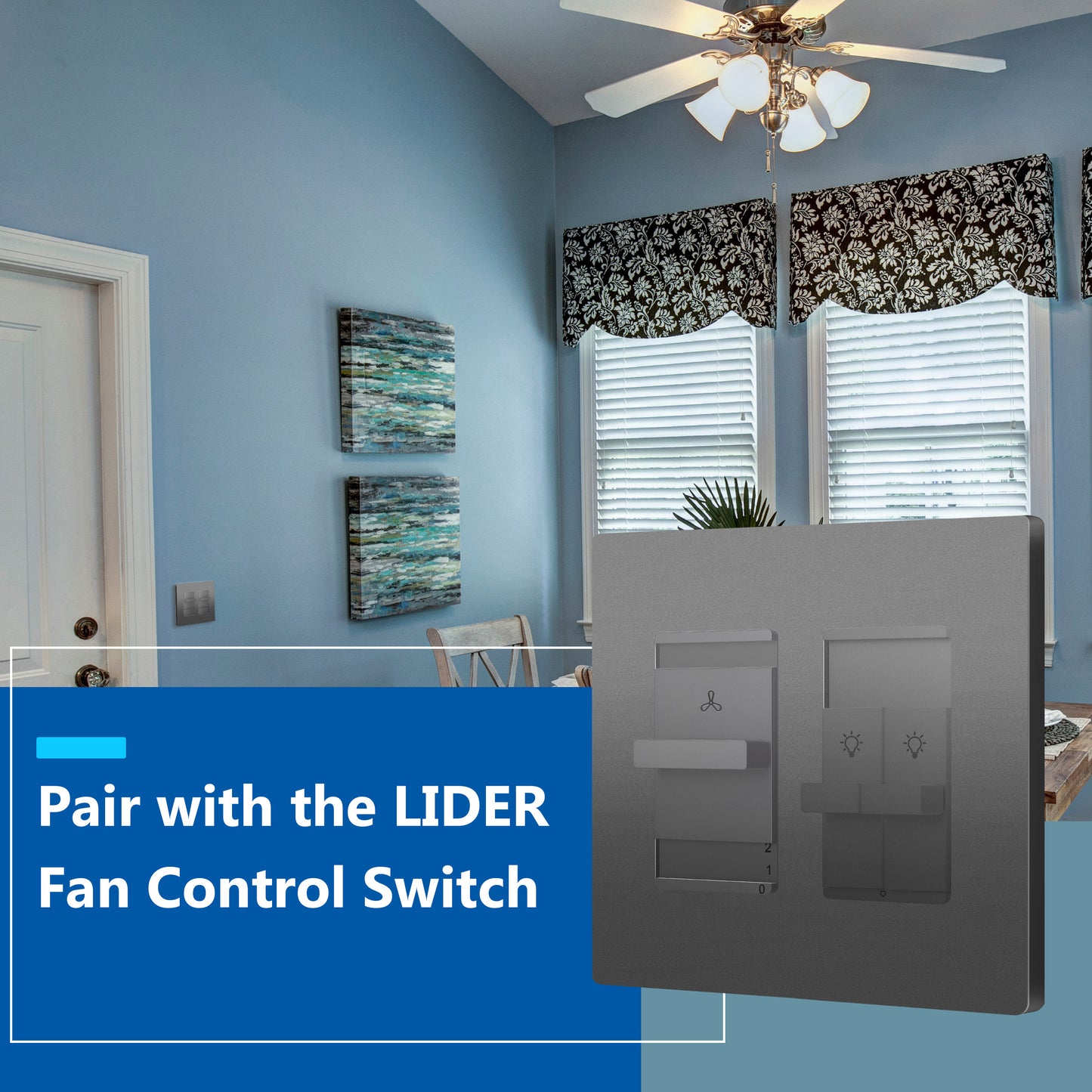 Combination Dual LED Dimmer Light Switch, Single-Pole, No Neutral Required, Wall Plate Included