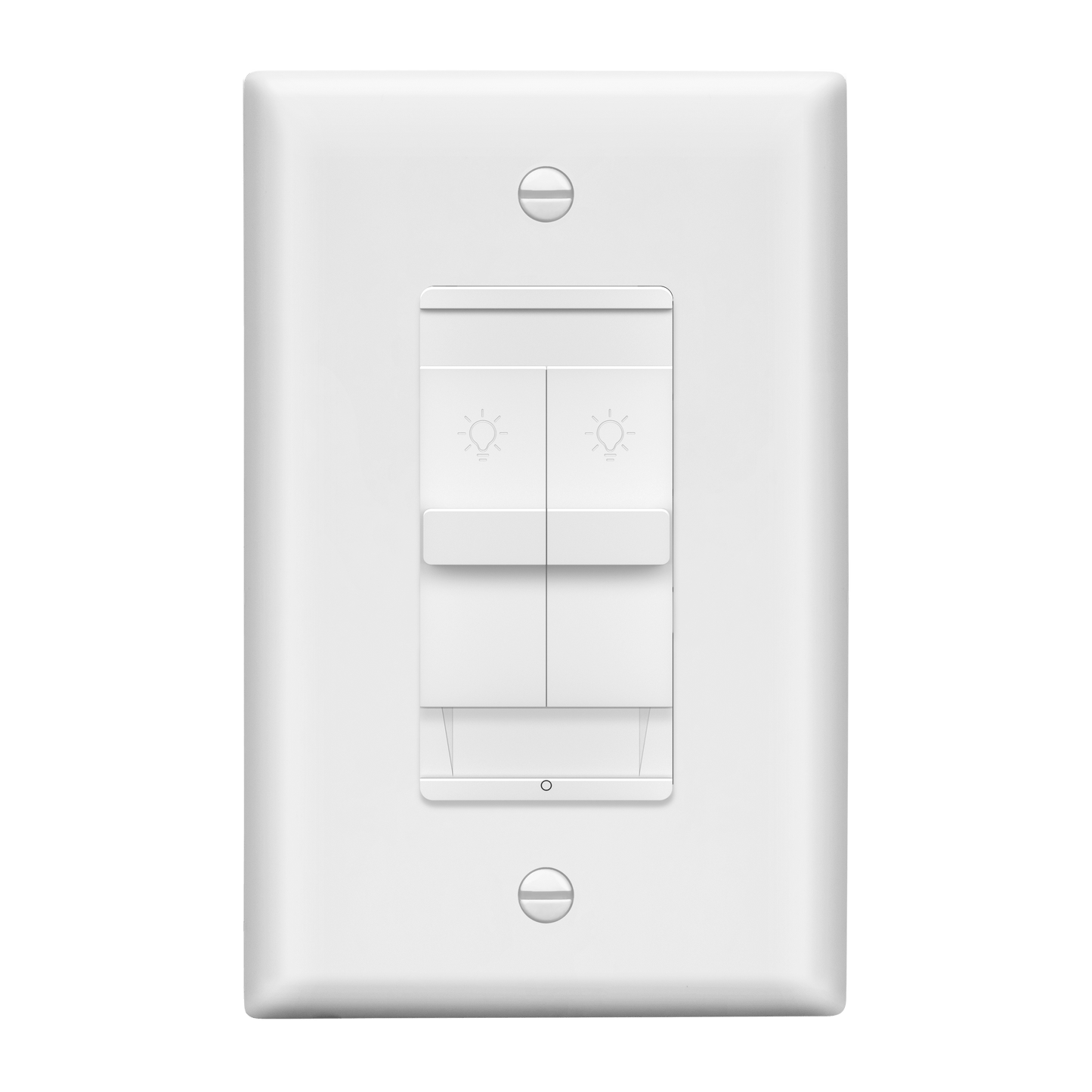 Combination Dual LED Dimmer Light Switch, Single-Pole, No Neutral Required, Wall Plate Included