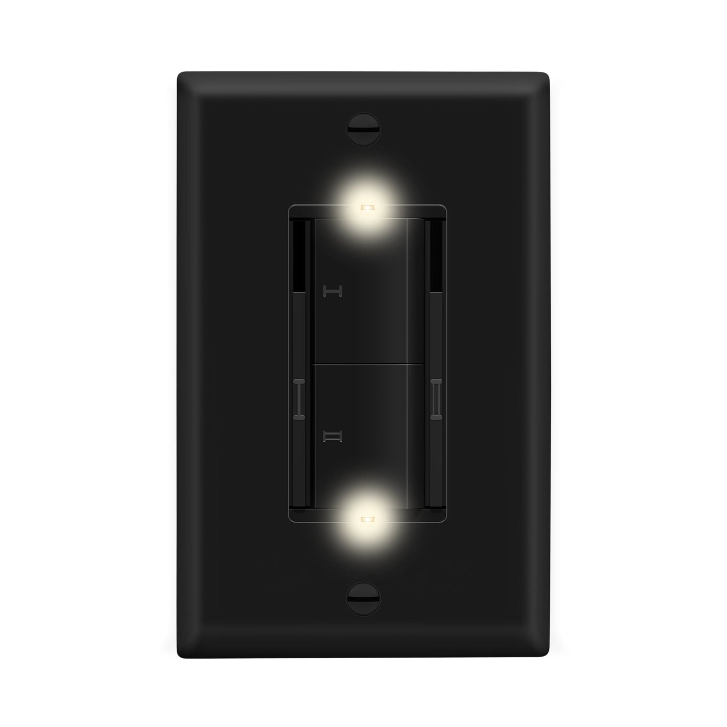 Dual Rocker Light Switch and Slide LED Dimmer, Combination Light Switch and Dimmer, Single-Pole, No Neutral Required, Wall Plate Included