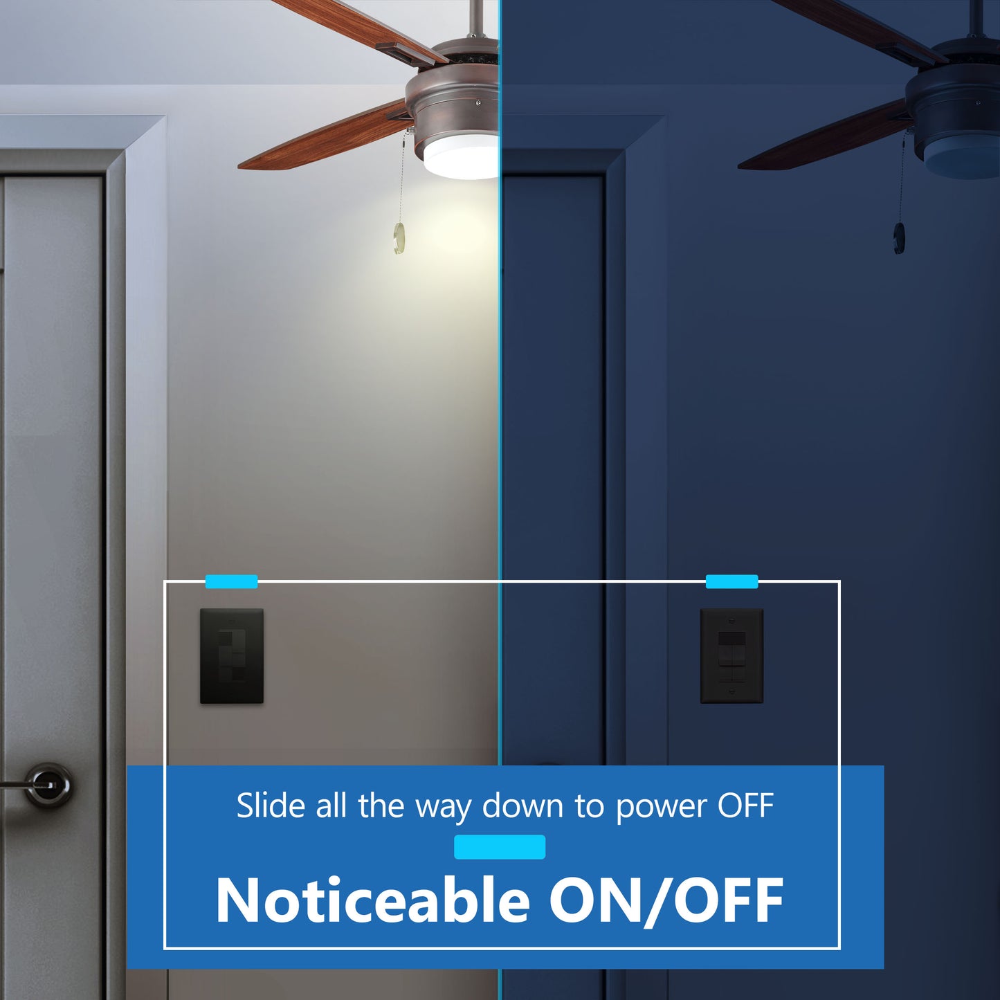Decorator Combination LED Dimmer Light Switch and 3-Speed Fan Control, Single-Pole, No Neutral Required, Wall Plate Included
